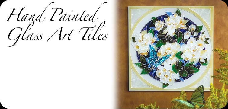 Hand Painted Glass Art Tiles