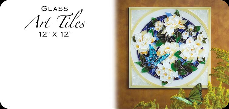 Hand Painted Glass Art Tiles
