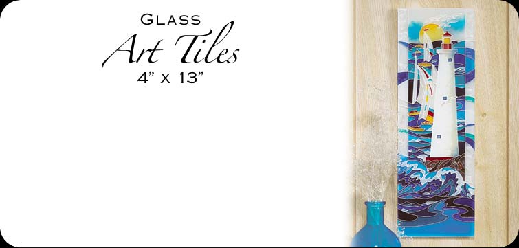 Hand Painted Glass Art Tiles