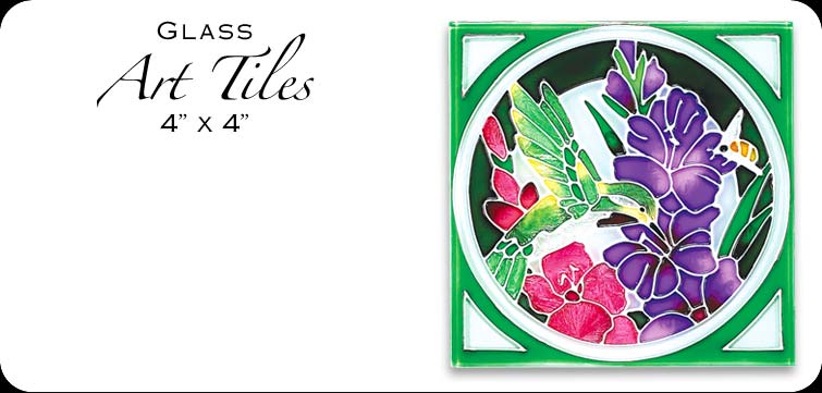 Hand Painted Glass Art Tiles