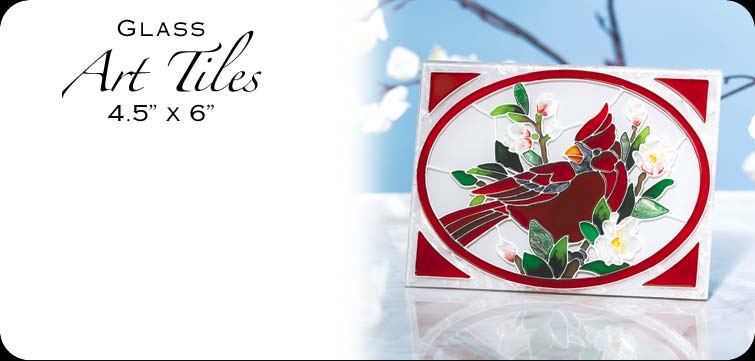 Hand Painted Glass Art Tiles