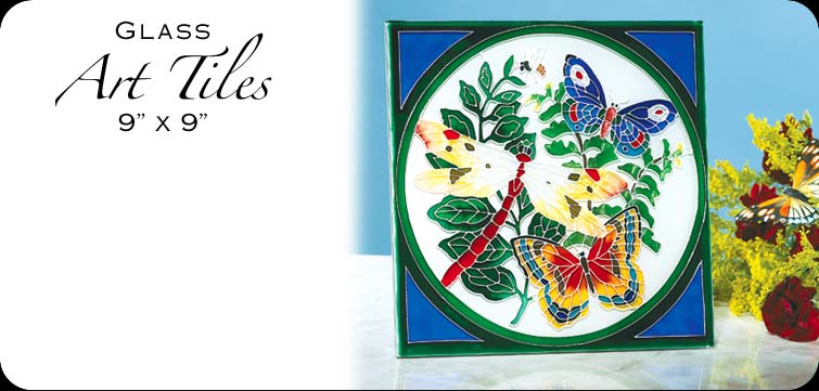 Hand Painted Glass Art Tiles