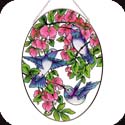 Art Panels-AP738R-Hummingbirds & Bleeding Hearts - Hummingbirds & Bleeding Hearts
