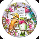 Suncatcher-LC308R-Hummingbird Trio - "The Lord is faithful?" Ps. 145:13 - Hummingbird Trio - "The Lord is faithful?" Ps. 145:13
