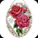 Suncatcher-LO242R-Elegant Red Roses/Come to me, all who are weary and burdened, and I will give you rest.  Matthew 11:28 - Elegant Red Roses/Come to me, all who are weary and burdened, and I will give you rest.  Matthew 11:28
