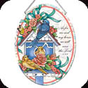 Suncatcher-LO308R-Birdhouse "As for me and my house we will serve the Lord" Jos. 24:15 - "As for me and my house we will serve the Lord" Jos. 24:15