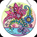 Suncatcher-MC327R-Whimsical Flowers - "He delights in you." Is. 62:4 - Whimsical Flowers - "He delights in you." Is. 62:4