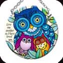 Suncatcher-SC299R-Owl Family - "Love one another?" Jn 15:12 - Owl Family - "Love one another?" Jn 15:12
