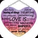 Suncatcher-SH024R-Love is? 1 Cor. 13-4-8 - Love is? 1 Cor. 13-4-8