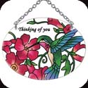 Suncatcher-SO200R-Hummingbird & Red Trumpet Vine - Hummingbird & Red Trumpet Vine