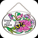 Suncatcher-SO268-Bee in Flower//Grace and Peace - Bee in Flower//Grace and Peace