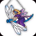 Suncatcher-SSB1037R-Fairy Riding Dragonfly - Fairy Riding Dragonfly