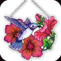 Suncatcher-SSC1026R-Hummingbird & Petunia - Hummingbird & Petunia