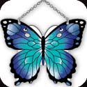Suncatcher-SSC1037R-Turquoise & Blue Butterfly - Turquoise & Blue Butterfly